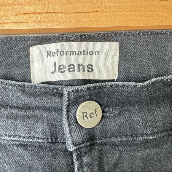 Reformation Women’s 27 Black Mid Rise Skinny Jeans Organic Cotton Sustainable - Picture 5 of 13